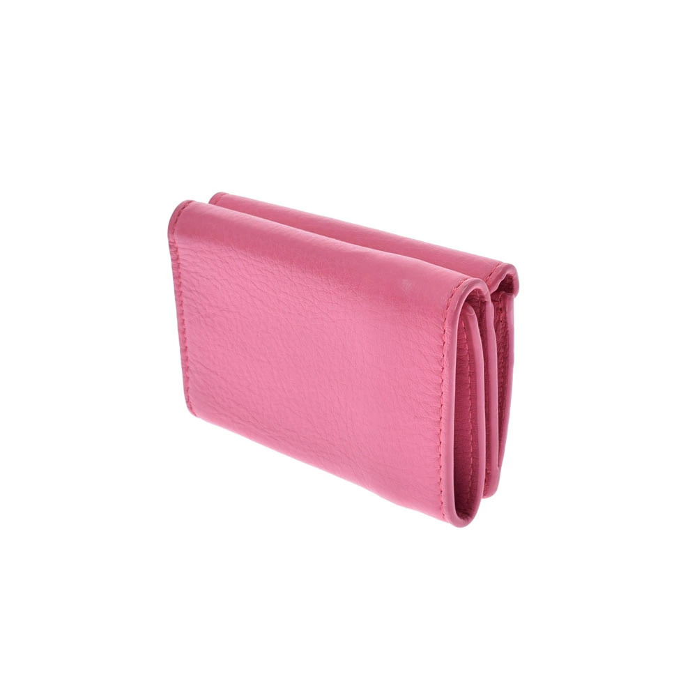Balenciaga Calfskin Tri Wallet Paper Pink fold